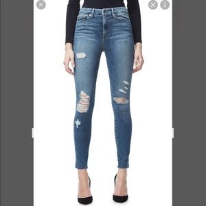 NWT GOOD AMERICAN BLUE 026 CROP SKINNY JEANS